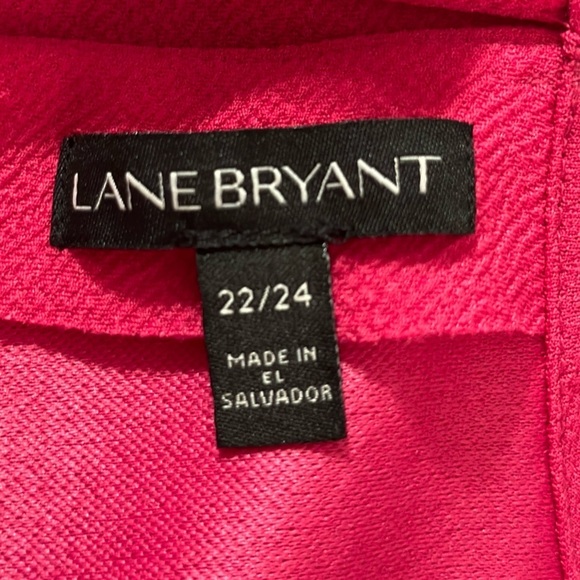 Lane Bryant Hot Pink Blouse Shirt with Ruffle Bell Sleeves Size 22/24 - Picture 7 of 9